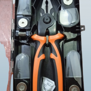 Multifunctional Pliers Tool Kit With 5 Interchangeable Heads Special For Electricians Combination Lineman Pliers,Cable Cutting,Wire Stripping,Crimping Tools,Sheet Metal Shear with Storage Box