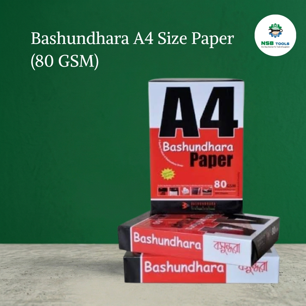 Bashundhara A4 Size Paper (80 GSM) 1 rim 500 sheet